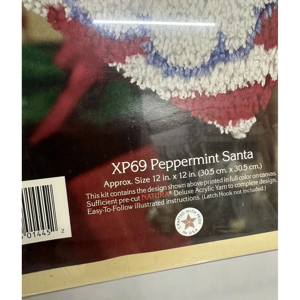 National Yarn Crafts Latch Hook Kit / XP69‎ Peppermint Santa / SEALED